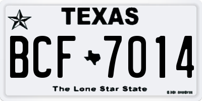 TX license plate BCF7014