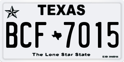 TX license plate BCF7015