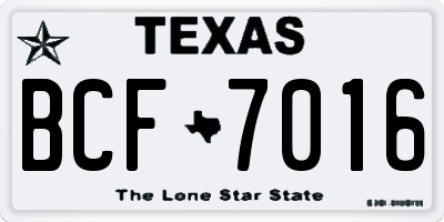 TX license plate BCF7016