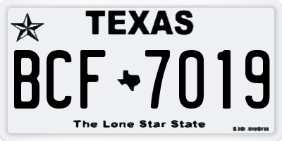 TX license plate BCF7019