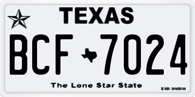 TX license plate BCF7024