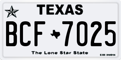 TX license plate BCF7025
