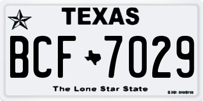 TX license plate BCF7029