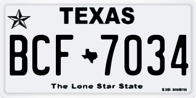 TX license plate BCF7034