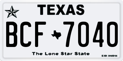 TX license plate BCF7040