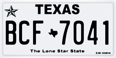 TX license plate BCF7041
