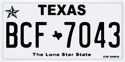 TX license plate BCF7043