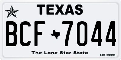 TX license plate BCF7044