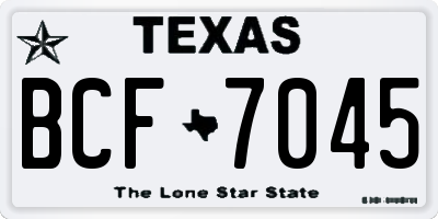 TX license plate BCF7045