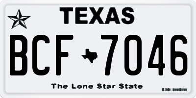 TX license plate BCF7046
