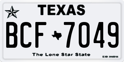 TX license plate BCF7049