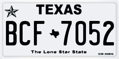 TX license plate BCF7052