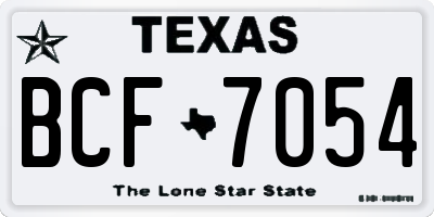 TX license plate BCF7054
