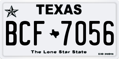 TX license plate BCF7056