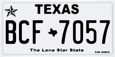 TX license plate BCF7057