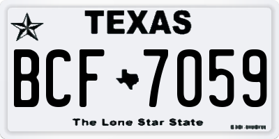 TX license plate BCF7059