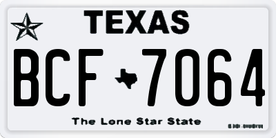 TX license plate BCF7064