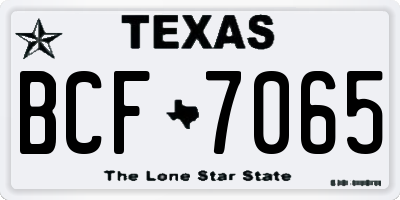 TX license plate BCF7065