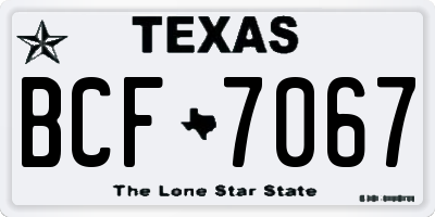 TX license plate BCF7067