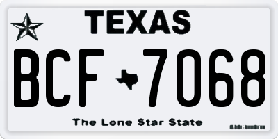 TX license plate BCF7068
