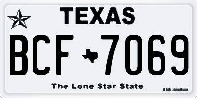 TX license plate BCF7069