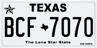 TX license plate BCF7070