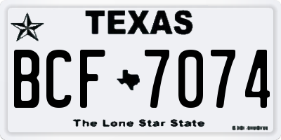 TX license plate BCF7074