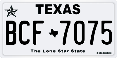 TX license plate BCF7075