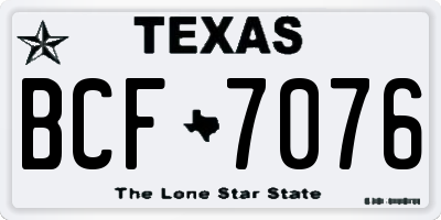 TX license plate BCF7076
