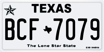 TX license plate BCF7079