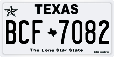 TX license plate BCF7082