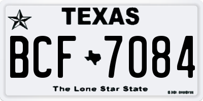 TX license plate BCF7084