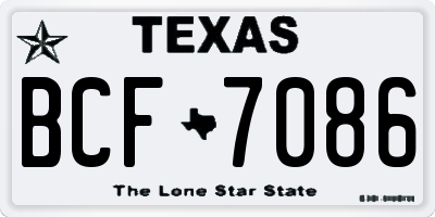 TX license plate BCF7086