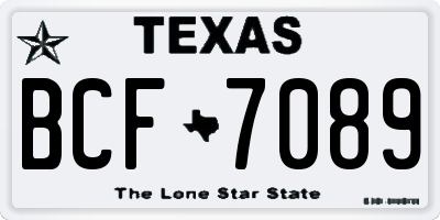 TX license plate BCF7089