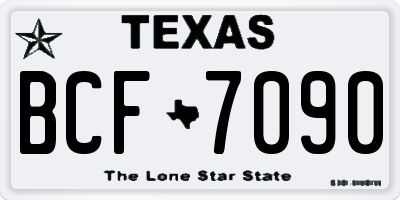 TX license plate BCF7090