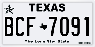 TX license plate BCF7091