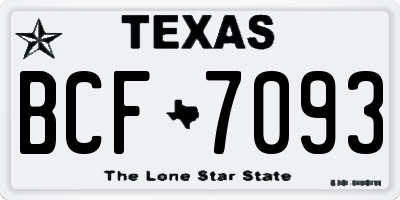TX license plate BCF7093