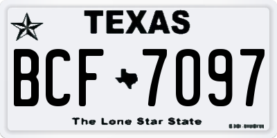 TX license plate BCF7097