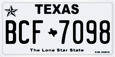 TX license plate BCF7098