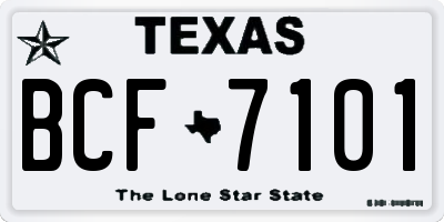 TX license plate BCF7101