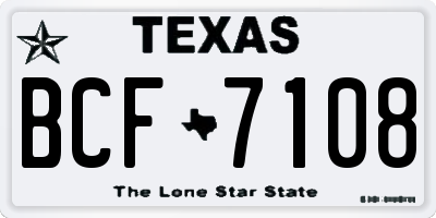 TX license plate BCF7108