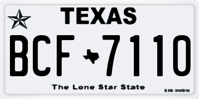 TX license plate BCF7110
