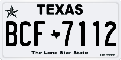 TX license plate BCF7112