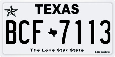 TX license plate BCF7113