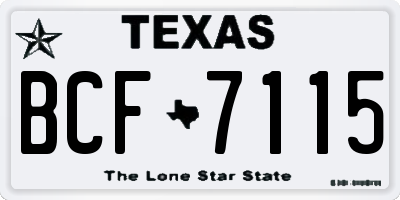 TX license plate BCF7115
