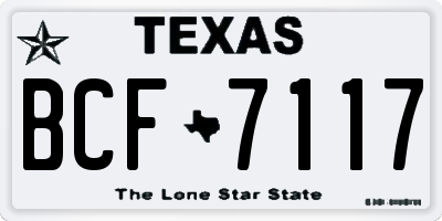 TX license plate BCF7117