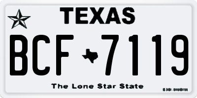 TX license plate BCF7119