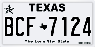 TX license plate BCF7124