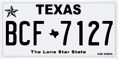 TX license plate BCF7127