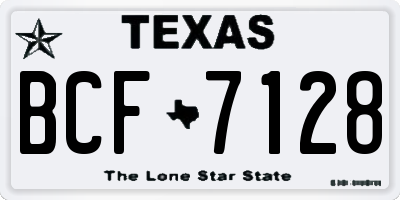 TX license plate BCF7128
